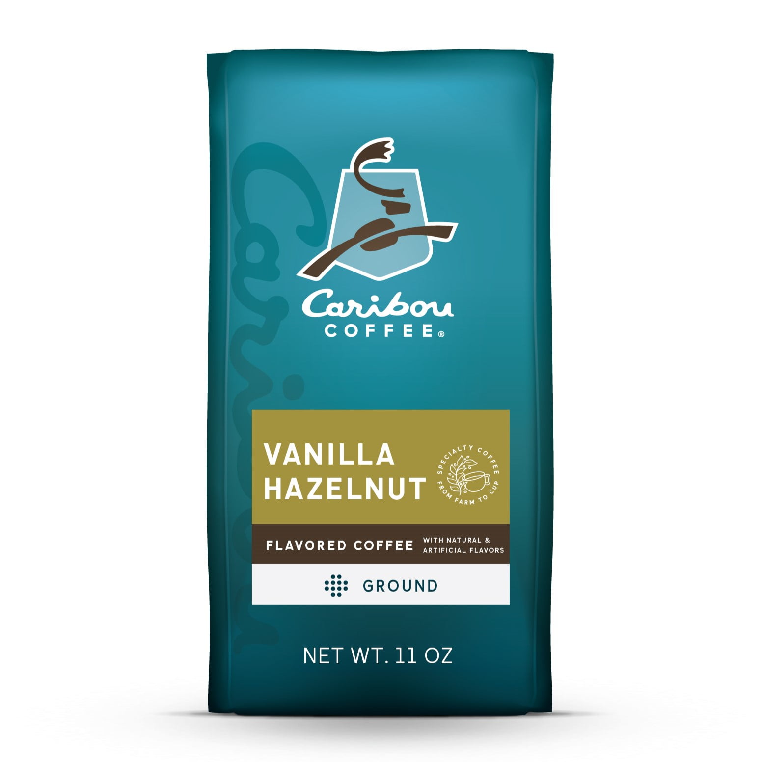 Caribou Coffee Vanilla Hazelnut Flavored Premium Medium Roast Ground Coffee, Arabica, 11 oz