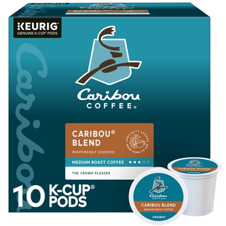 Caribou Coffee, Caribou Blend Dark Medium K-Cup Coffee Pods, 10 Count