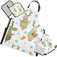 thumbnail image 1 of Caribou Dancer Mothers day Kitchen Apron,Oven Mitt,Pot Holder,Towel,Birthday Gifts Set for Mom Wife Grandma, 1 of 6
