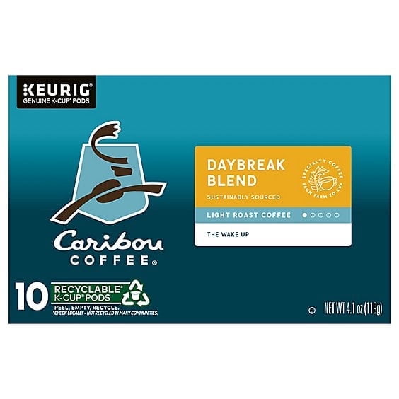 Caribou Coffee Daybreak Blend Keurig Single-Serve K-Cup Pod, Light Roast Coffee, 10 Count