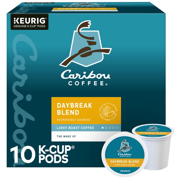 Caribou Coffee, Daybreak Blend Light Roast K-Cup Coffee Pods, 10 Count