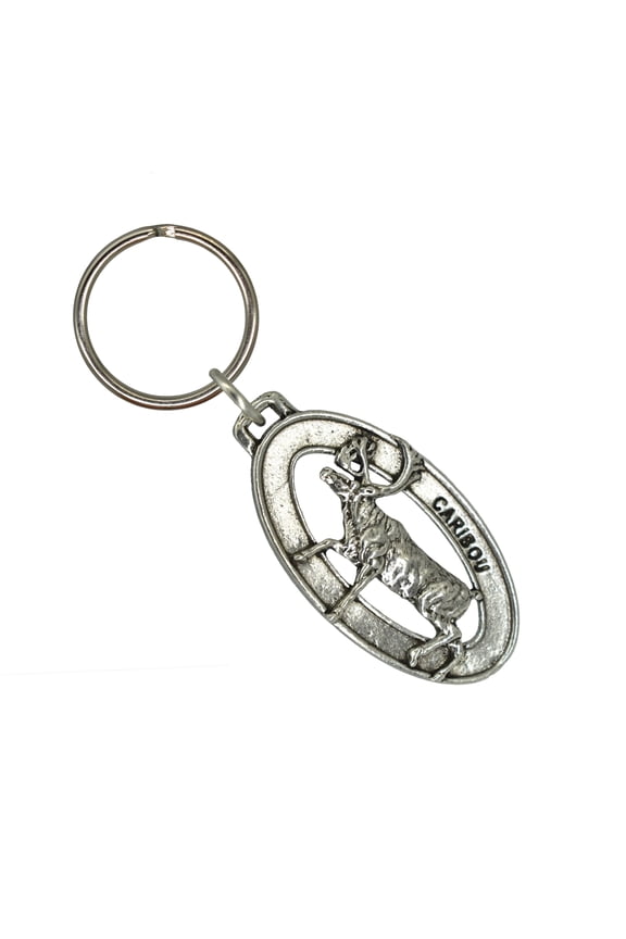 Caribou Full Body Keychain, Caribou, Outdoorsman, Hunting, M021KC, Key Fob, Key Ring, Keys, Zipper Pull, Luggage Tag, Pewter, Backpack, Over 300 Keychains Designs, Handmade in the USA