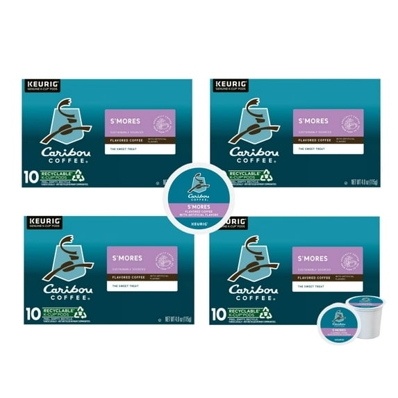 Caribou Smores Flavored Coffee K Cup Pods, 40 Count