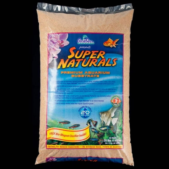 Carib Sea Super Naturals Aquarium Sand - 20 lb - Sunset Gold - Natural Substrate for Freshwater Aquariums, Enhances Aquascaping & Promotes Healthy Aquatic Habitat