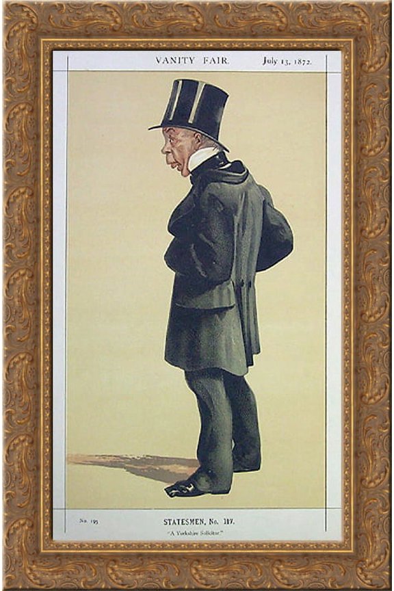 Caricature of Mr George Leeman M.P. 24x16 Gold Ornate Wood Framed Canvas Art by James Tissot