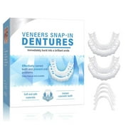 Carillas dentales para dientes superiores e inferiores, cómodas y flexibles, accesorio para dentaduras postizas blancas, adhesivo para dentaduras postizas para hombres y mujeres, perfecto para