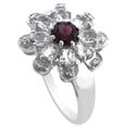thumbnail image 1 of Carillon Art Deco 925 Sterling Silver Round 5 MM 3.53 Ctw Garnet Art Deco Bridesmaid Wedding Ring Size US- 9, 1 of 7
