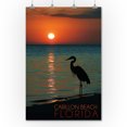 thumbnail image 1 of Carillon Beach, Florida - Heron & Sunset - Lantern Press Photography (36x54 Giclee Gallery Print, Wall Decor Travel Poster), 1 of 1
