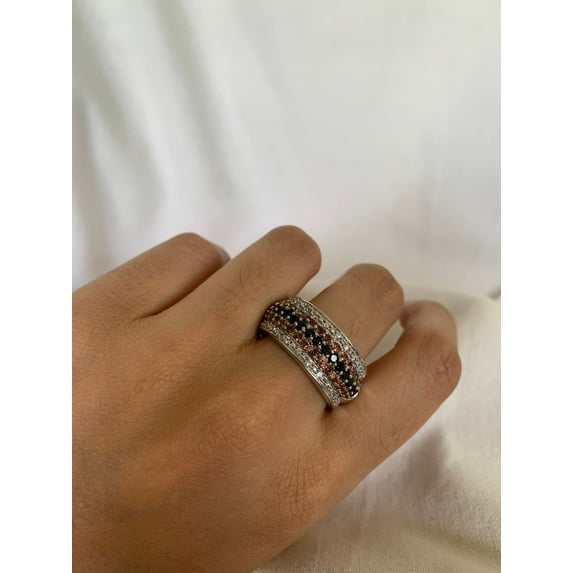 Carillon Carnelian Ring, Gemstone Band 0.56 ct 925 Sterling Silver Ring for Women, Ring Size : 4