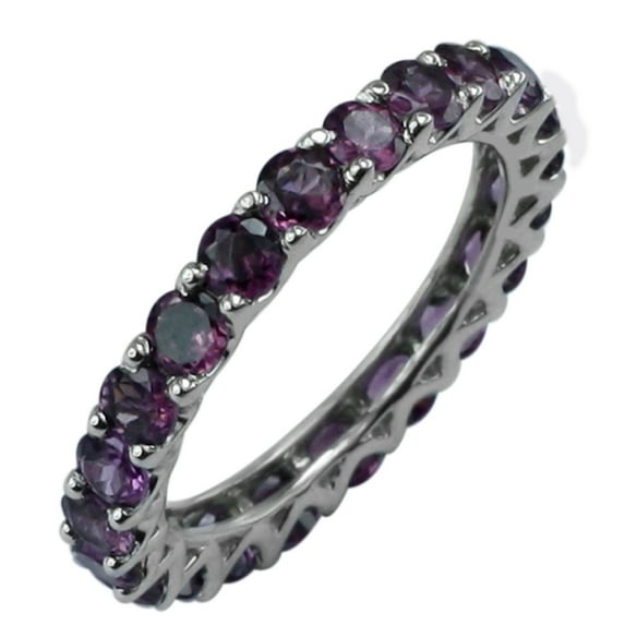 Carillon Eternity 2.76 Ctw Rhodolite Garnet 925 Sterling Silver Stackable Women Ring (Sterling Silver, 8.5)