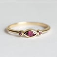 thumbnail image 1 of Carillon January Birthstone Red Garnet Ring, Gemstone Promise 0.1 ct 925 Sterling Silver Yellow Gold Plated Ring for Women, Ring Size : 8, 1 of 2
