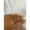 thumbnail image 1 of Carillon Morganite Ring, Gemstone Cluster 1.33 ct 925 Sterling Silver Ring for Women, Ring Size : 6.5, 1 of 4
