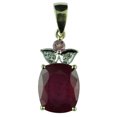 thumbnail image 1 of Carillon Ruby July Birthstone Gf Natural Gemstone Necklace Pendant 925 Sterling Silver Party Jewelry | Yellow Gold Plated, 1 of 4