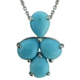 thumbnail image 1 of Carillon Turquoise Natural Gemstone Necklace Pendant 14K White Gold Anniversary Jewelry, 1 of 4