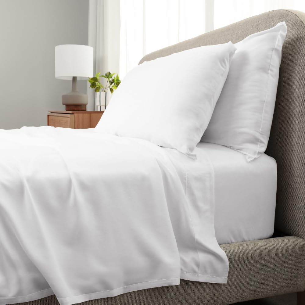 Cariloha Aloha Soft 4-Piece Sheet Set | White | King | Made from 100% Viscose derived from Bamboo |