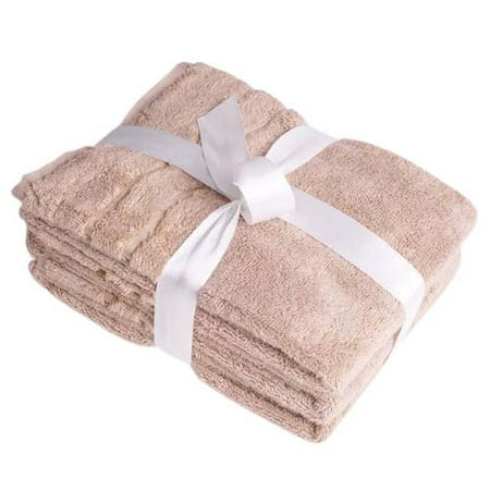 Cariloha Bamboo and Turkish Cotton Towel Set - Highly Absorbent and Odor-Resistant - 600 GSM - Set of 3 - Blush
