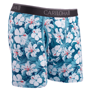 Cariloha Bamboo Viscose Boxer Briefs - Soft, Ultra-breathable and Cool - Blue Hibiscus - Large