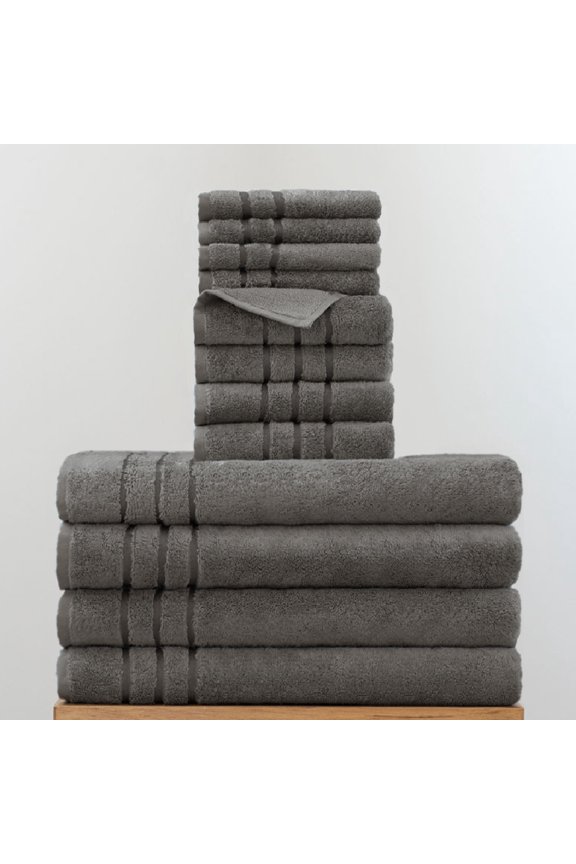 Bath Sheet 12-Piece Set | Blue Lagoon | Includes 4 Bath Sheets, 4 Hand Towels & 4 Washcloths | Viscose Material Blend