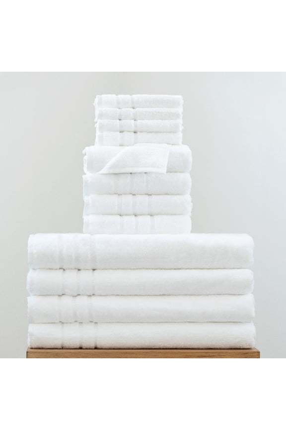 Bath Sheet 12-Piece Set | Blue Lagoon | Includes 4 Bath Sheets, 4 Hand Towels & 4 Washcloths | Viscose Material Blend