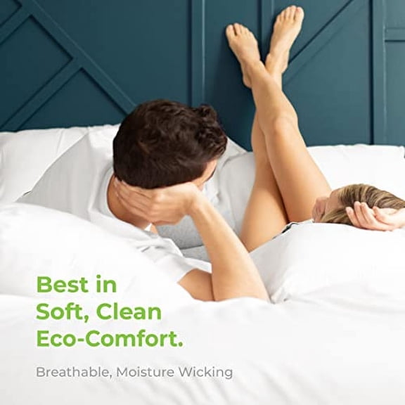 Cariloha Classic 4-Piece Twill Sheet Set | Tahitian Breeze | King | Viscose Material | Allergy Resistant and Extra Soft | Cooling for Hot Sleepers | Corner Bands