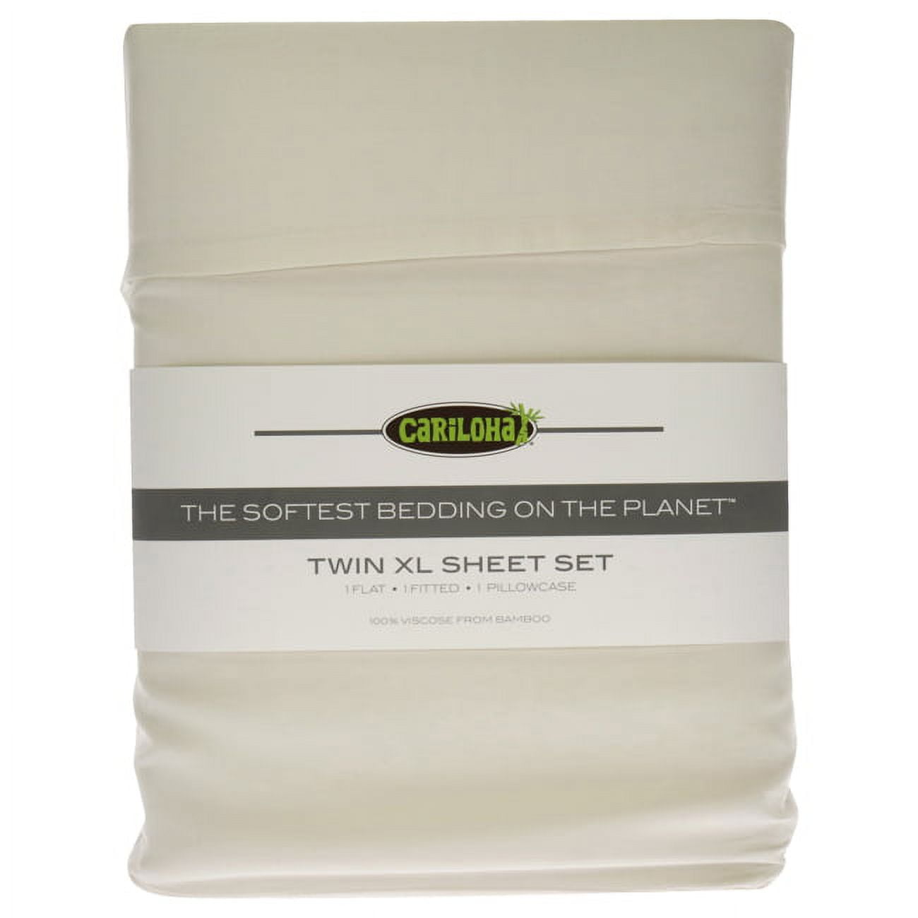 Cariloha Classic Bamboo Bed Sheet Set IvoryTwin XL Flatt Sheet