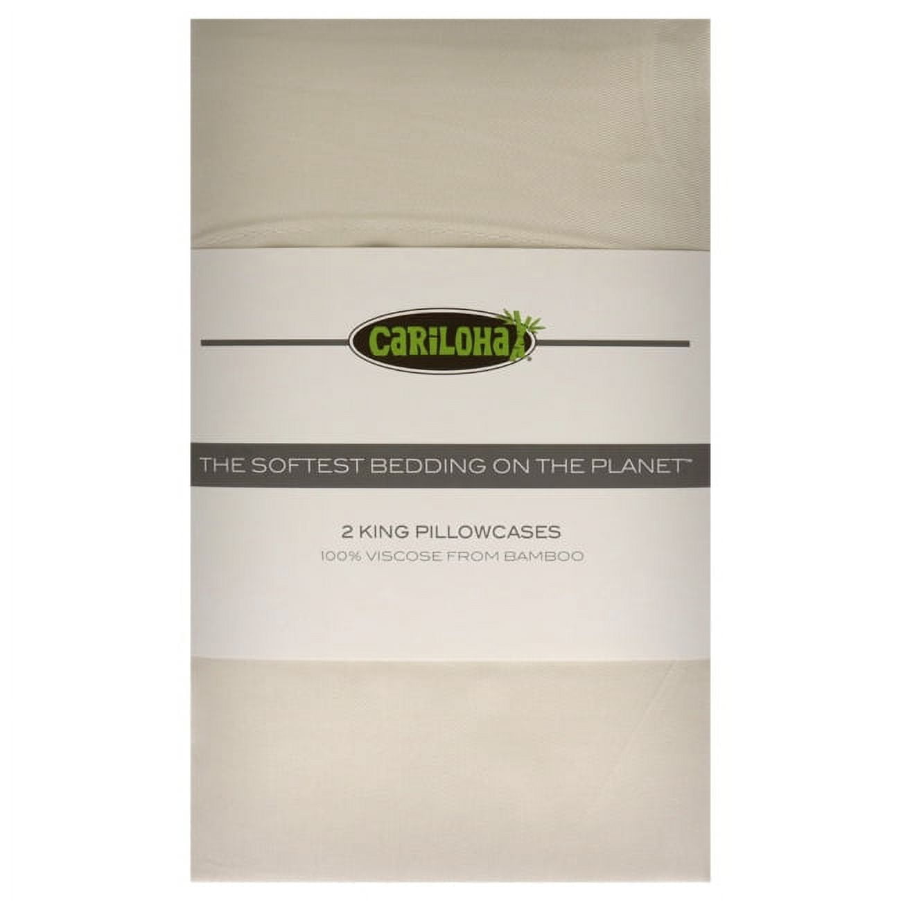 Cariloha Classic Bamboo Pillowcase Set Ivory King 2 Pc