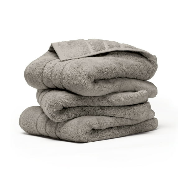 Cariloha Organic Bamboo Viscose and Turkish Cotton Hand Towel - Highly Absorbent and Odor-Resistant - 600 GSM - Set of 3 - Harbor Gray