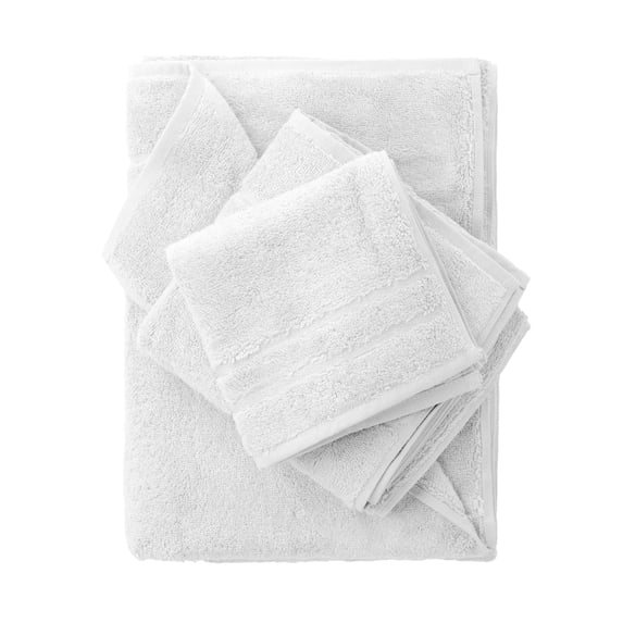 Cariloha Organic Bamboo and Turkish Cotton Towel Set - Highly Absorbent and Odor-Resistant - 600 GSM - Set of 3 - White
