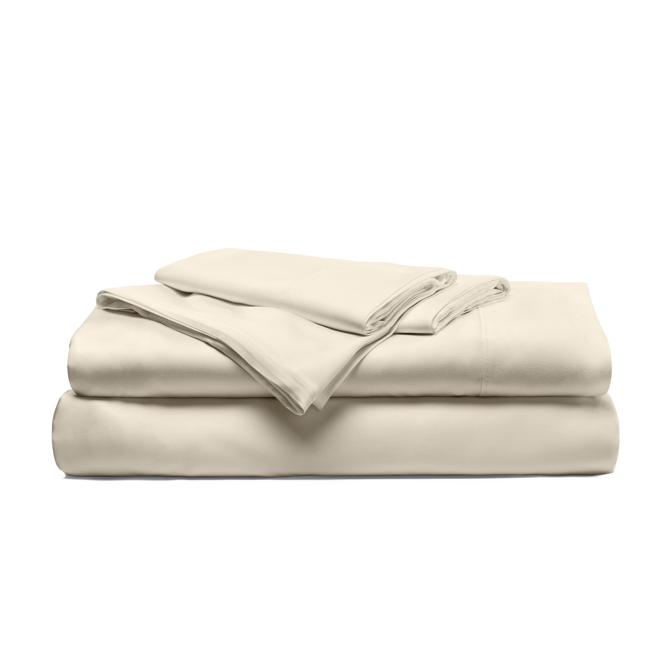Cariloha Resort Bamboo Viscose 4-Piece Bed Sheet Set - Cooling, Odor-Resistant, Sustainable, Hypoallergenic, Soft and Durable - Flat and Fitted Sheets and Two Pillowcases - Queen - Coconut Milk