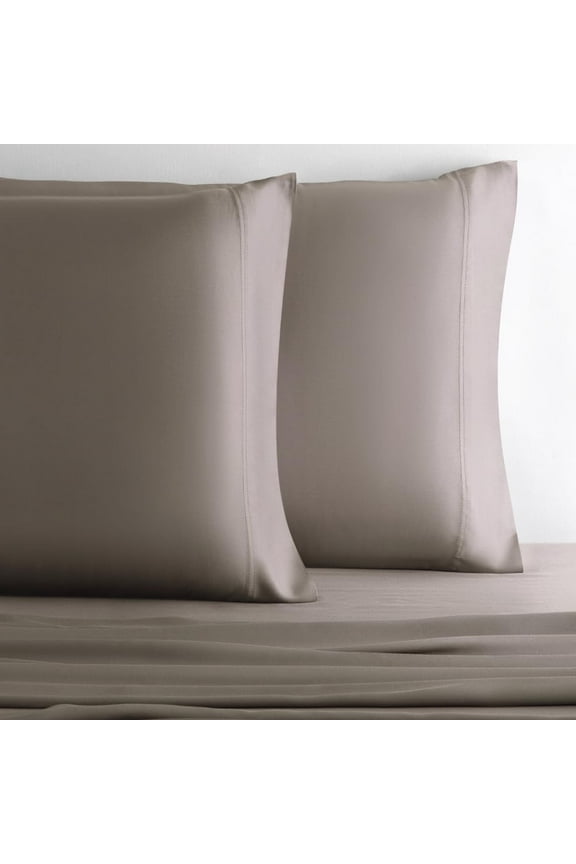 Retreat 2-Piece Sateen Pillowcase Set | Coastal Gray |King | Lyocell Material | Cooling for Hot Sleepers | Corner Bands