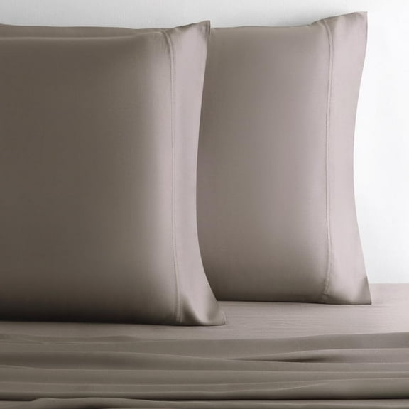 Cariloha Retreat 2-Piece Sateen Pillowcase Set | Coastal Gray |Standard | Lyocell Material | Allergy & Odor Resistant, Breathable, and Extra Soft | Cooling for Hot Sleepers | Corner Bands