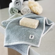 Cariloha Two Toned Hand Towel | Laguna Blue | 16"x30" | Turkish Cotton & Viscose Material Blend | Extra Smooth, Odor Resistant and Highly Absorbent