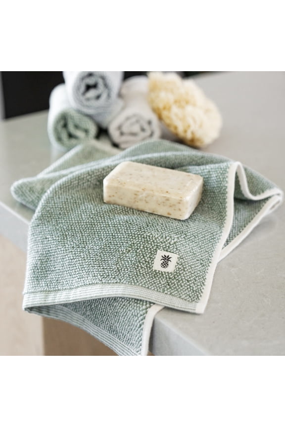 Two Toned Hand Towel | Oasis Green | 16"x24" | Viscose Material Blend | Smooth, Odor Resistant and Highly Absorbent