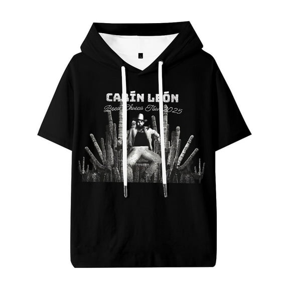 Carin Leon Boca Chueca Tour 2025 Hooded Short Sleeve Fashion Tops Hip Hop Hoodies