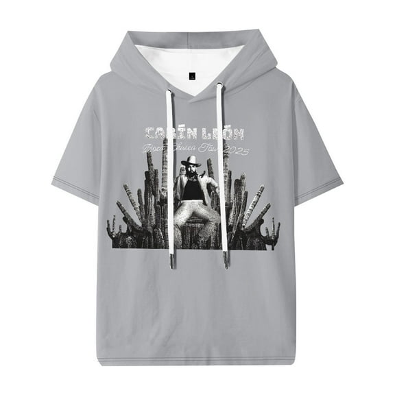 Carin Leon Boca Chueca Tour 2025 Hooded Short Sleeve Fashion Tops Hip Hop Hoodies