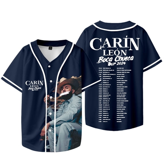 Carin Leon Boca Chueca Tour Merch Baseball Jacket Women Men Fashion Casual Short Sleeve Jersey T-shirts
