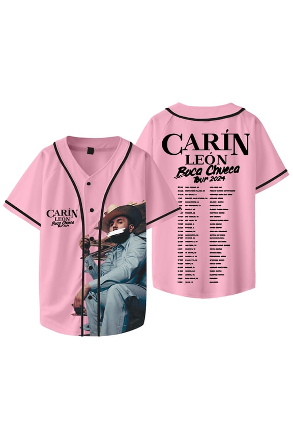 Carin Leon Boca Chueca Tour Merch Baseball Jacket Women Men Fashion Casual Short Sleeve Jersey T-shirts