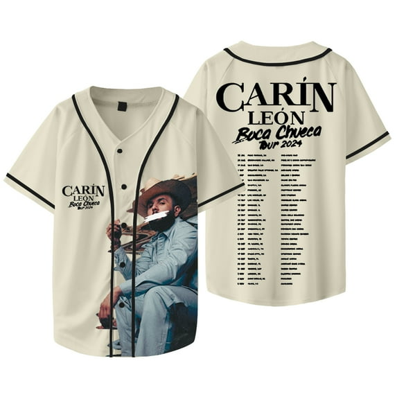 Carin Leon Boca Chueca Tour Merch Baseball Jacket Women Men Fashion Casual Short Sleeve Jersey T-shirts