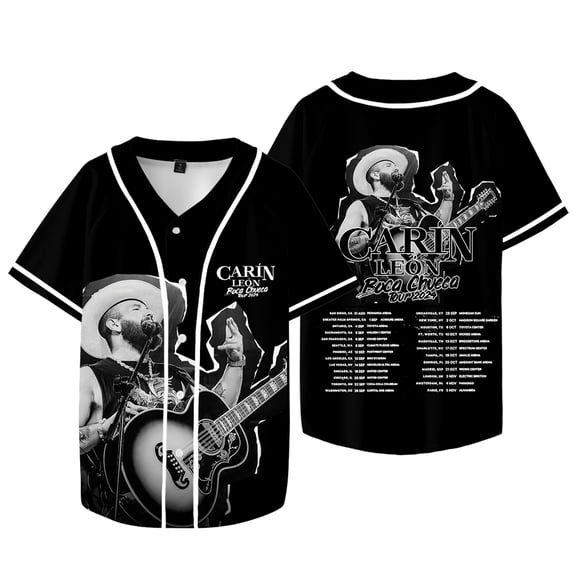 Carin Leon Boca Chueca Tour Merch Baseball Jersey V-Neck Shirt Short Sleeve Streetwear Fashion Clothes