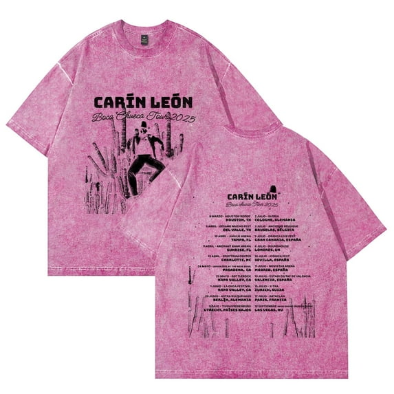 Carin Leon Tour 2025 Merch T-Shirt Cotton Vintage Wash Cotton T-Shirts Unisex Fashion Short Sleeve top