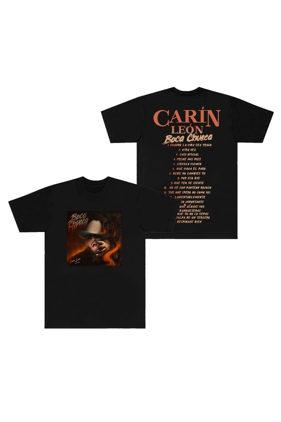Carin Leon Tracklist T-shirts Boca Chueca Tour Merch Tee Women Men Fashion Casual Short Sleeve Streetwear