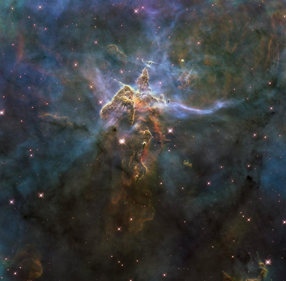 Carina Nebula Star-forming Pillars and Herbig-Haro Objects with Jets Canvas Art - Stocktrek Images (29 x 28)