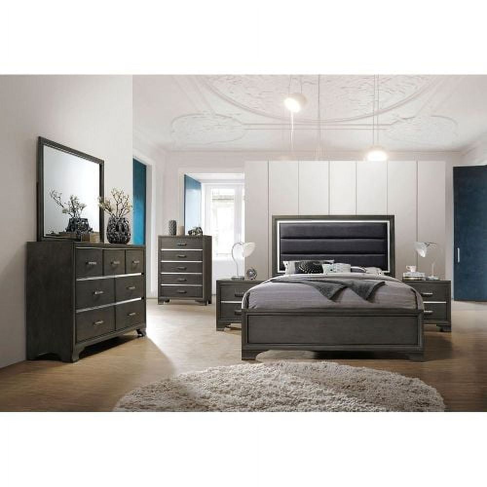 Carine II Gray Wood and Acrylic Nightstand