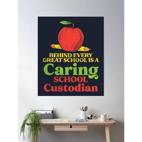 Caring Custodian Poster Wall Art, Modern Wall Decor For Living Room Bedroom, 12x18 UNFRAMED