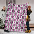 thumbnail image 1 of Caring For Breast Cancer Pink Ribbon Awareness Home Textile Flannel Blanket Polyester Blanket,A,Flannel, 1 of 9