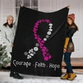 thumbnail image 1 of Caring For Breast Cancer Pink Ribbon Awareness Home Textile Flannel Blanket, 1 of 9