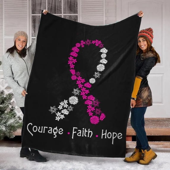 Caring For Breast Cancer Pink Ribbon Awareness Home Textile Flannel Blanket
