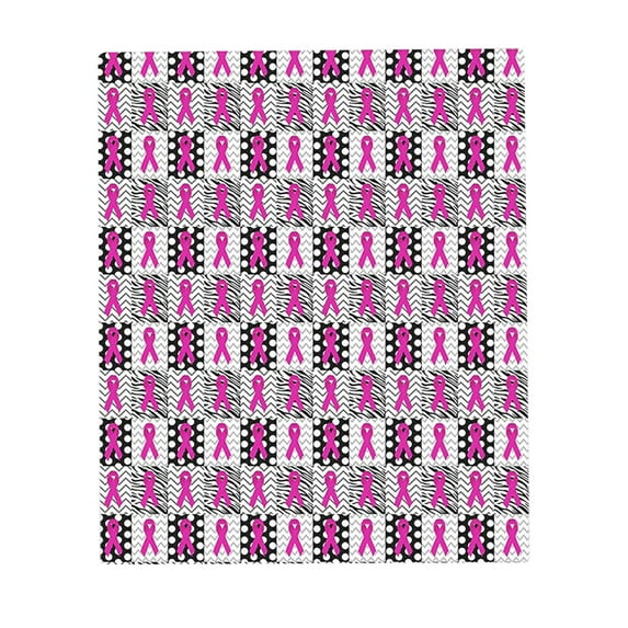 Caring For Cancer Pink Ribbon Awareness Home Textile Flannel Blanket