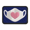 thumbnail image 1 of Caring Surgical Face Mask Heart Applique Multi-Color Embroidered Hook & Loop Patch - 2.0 Inch Mini, 1 of 5