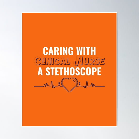 Caring With A Stethoscope Poster Wall Art, Modern Wall Decor, 24x36 UNFRAMED